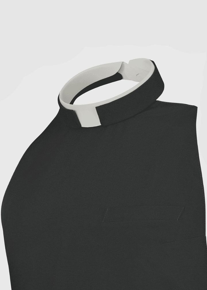 Plain Front Double Band Rabat - Black