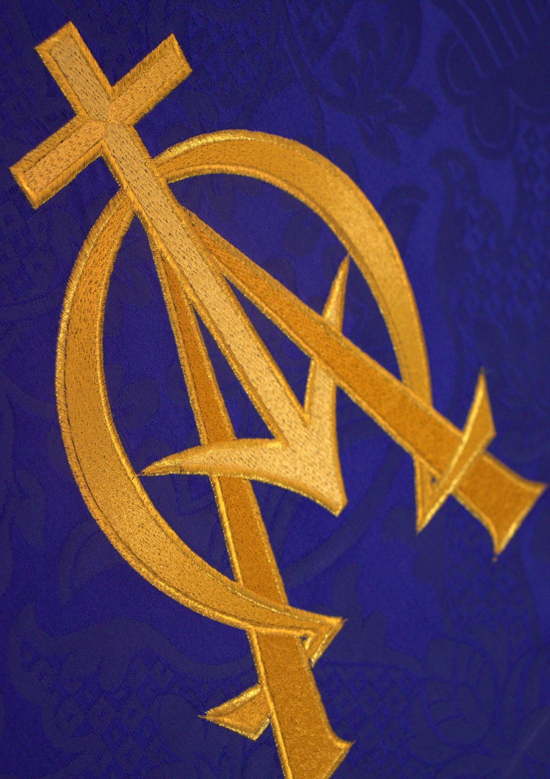 Alpha Omega with cross Machine Embroidery