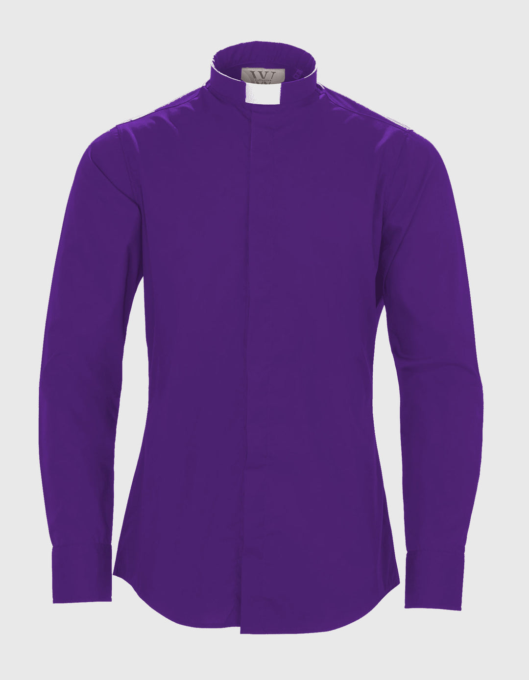 blue purple tunnel neck clergy shirt