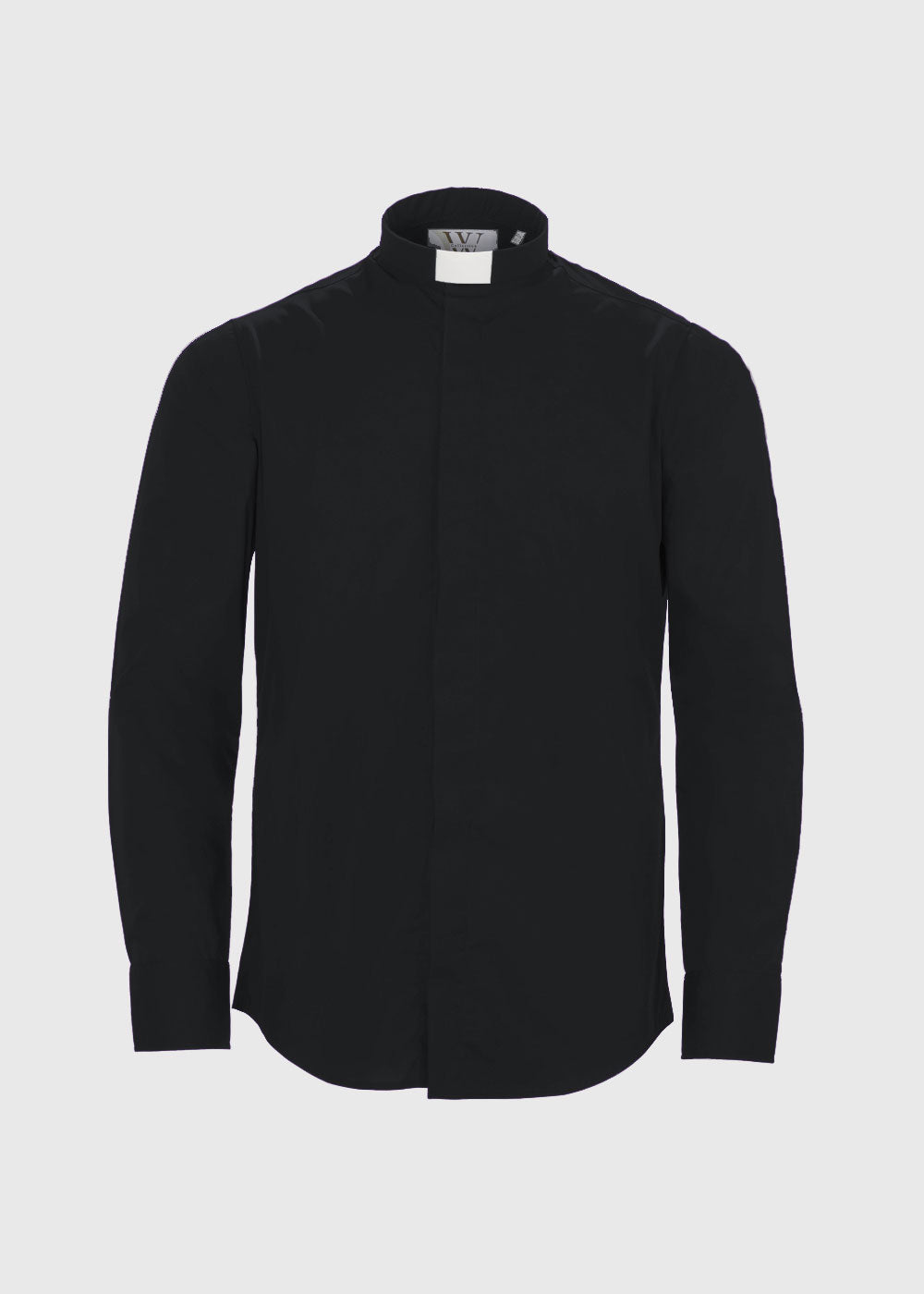 Classic fit tunnel neck black clergy shirt