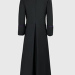 Womens Fully Trimmed blue purple clergy cassock back view