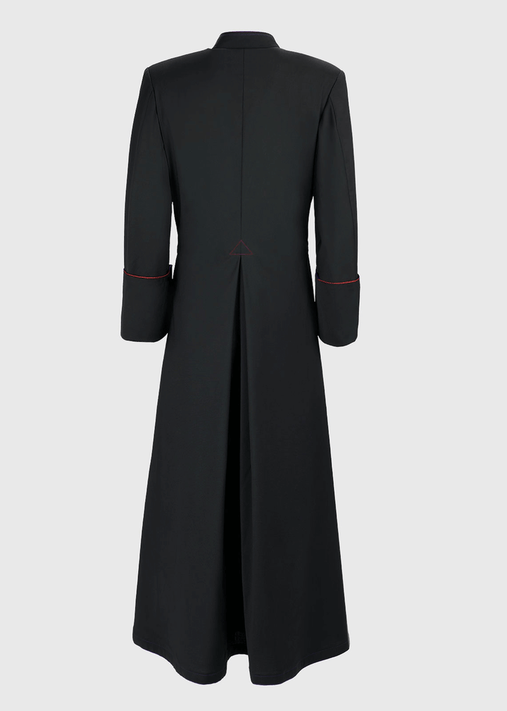 Ladies-Fully-Trimmed-Cassock-back-scarlet