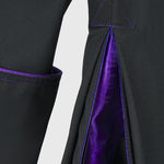 Fully Trimmed Clergy Cassock | Single Breasted | Black  with blue purple trim