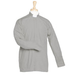 Men's Classic Fit Grey PolyCotton Tunnel Neck Clergy Shirt