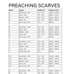 Preaching Scarf -Size-chart