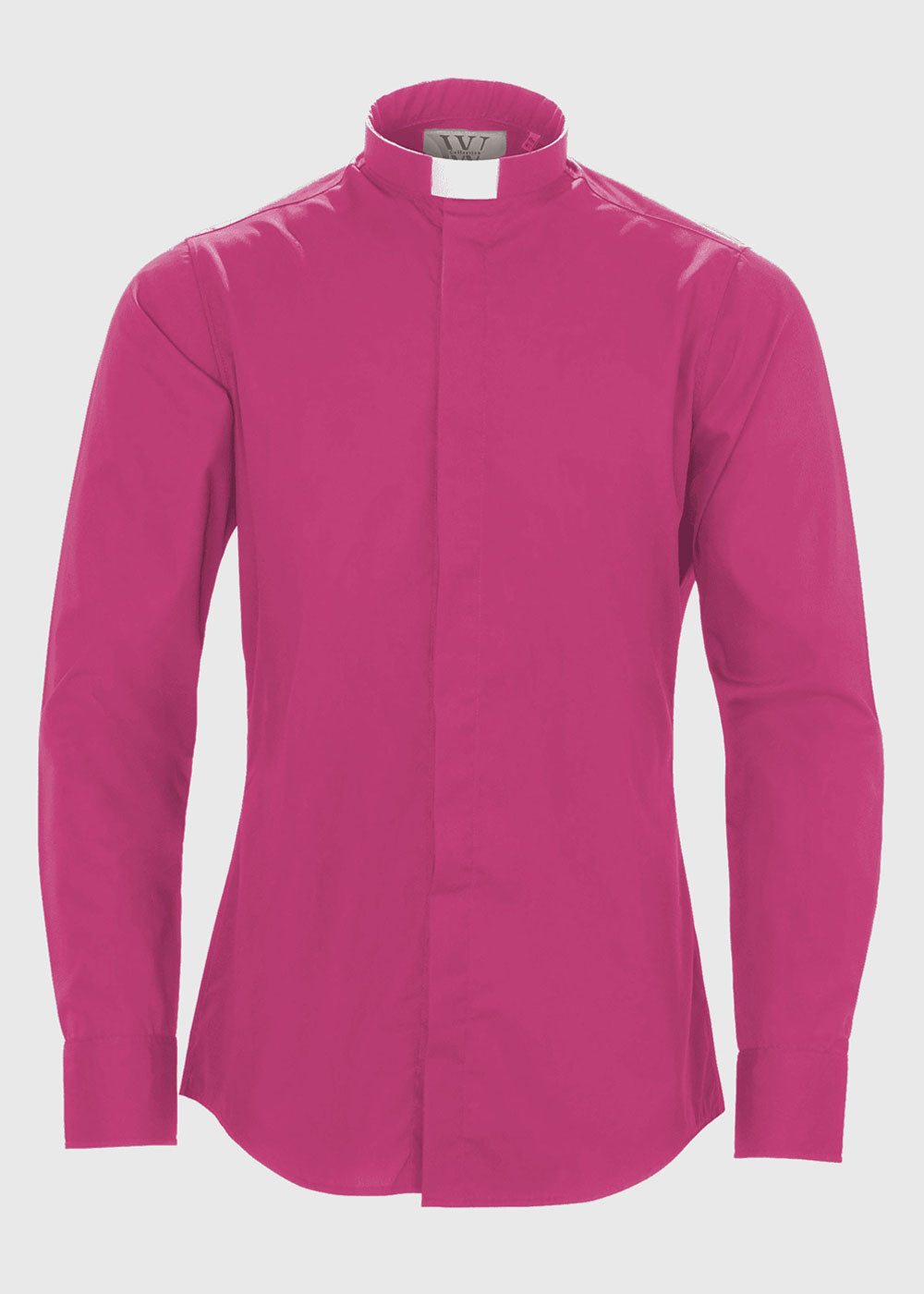 Red purple slim fit clergy shirt tunnel neck