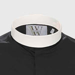 Slim fit clergy shirt with band collar fly front