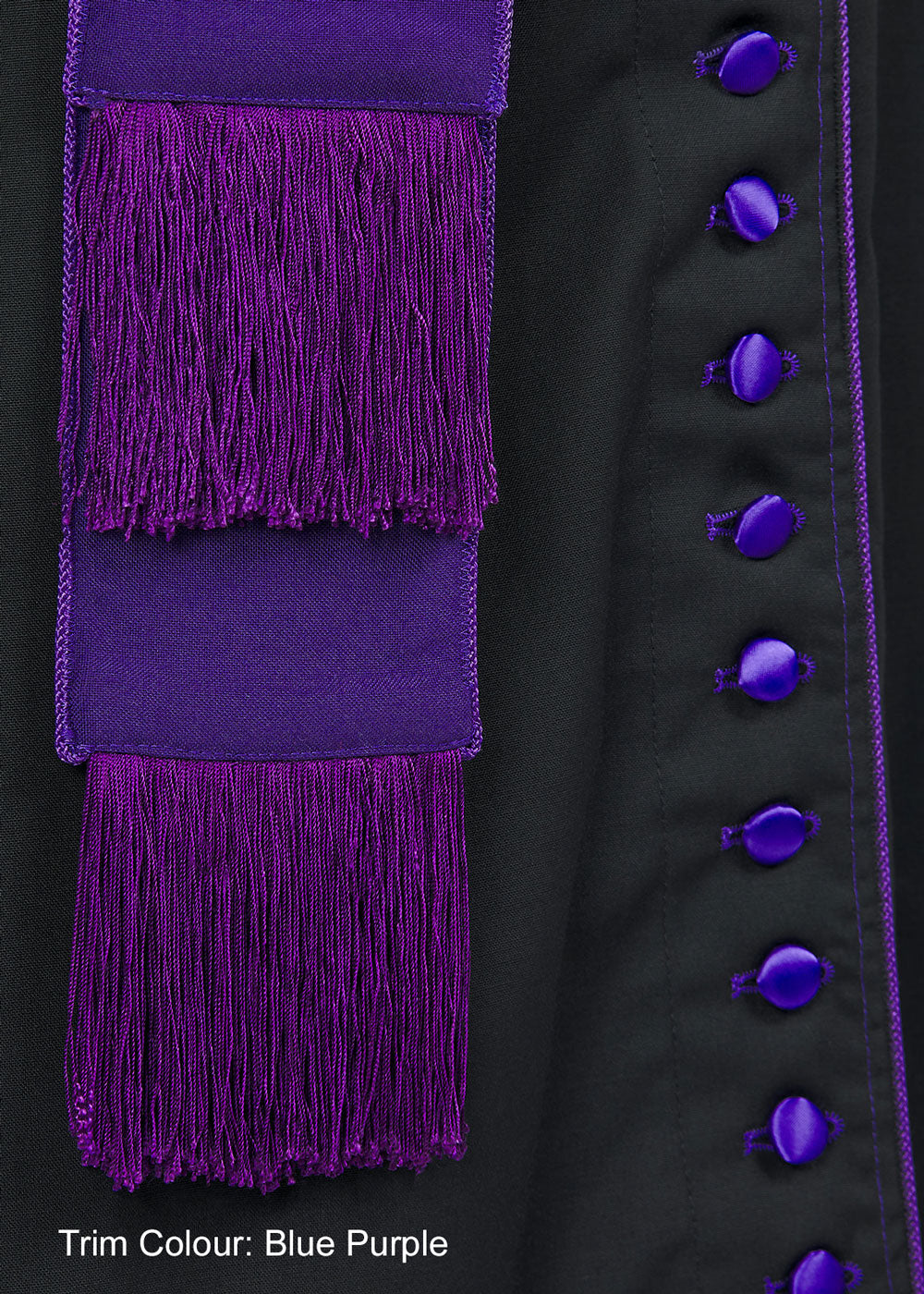 Womens cincture band with blue purple trim