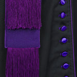 Womens cincture band with blue purple trim