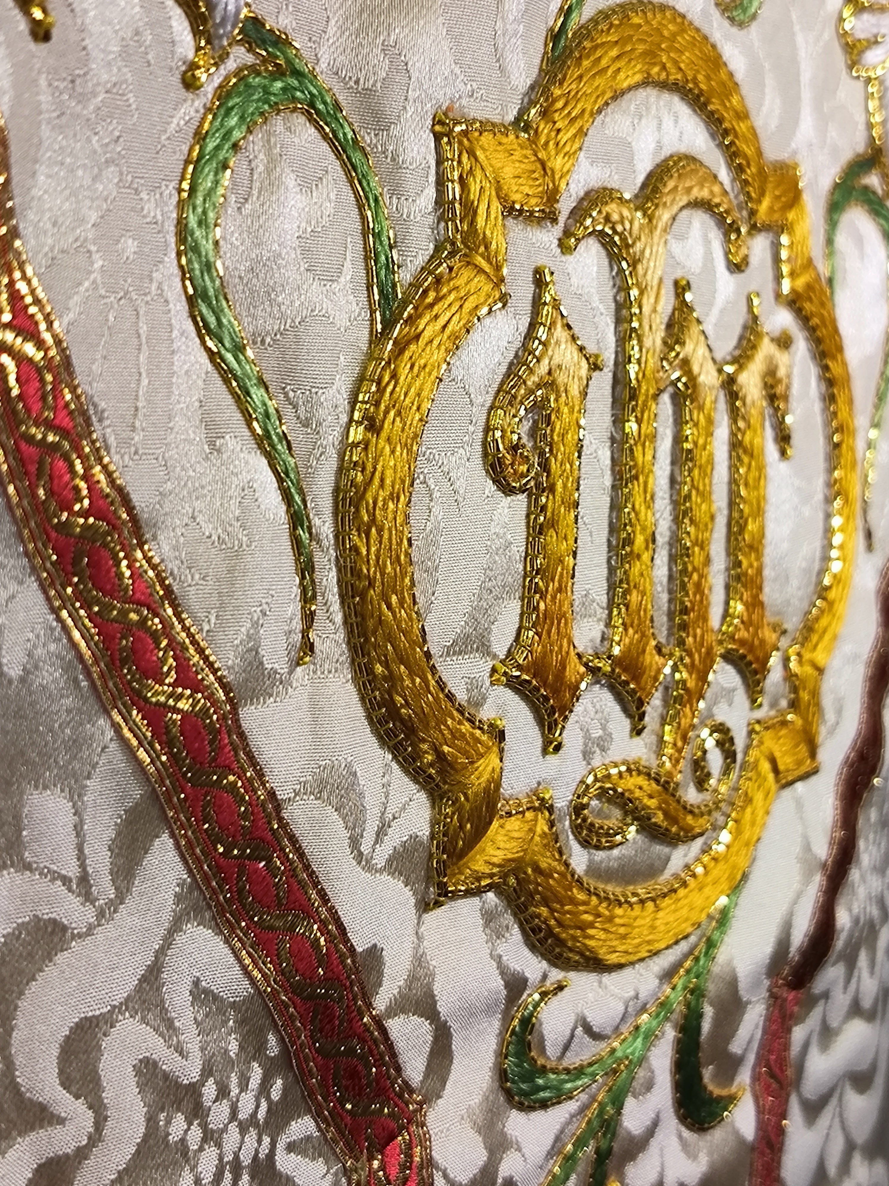 transfer of hand embroidery on chasuble