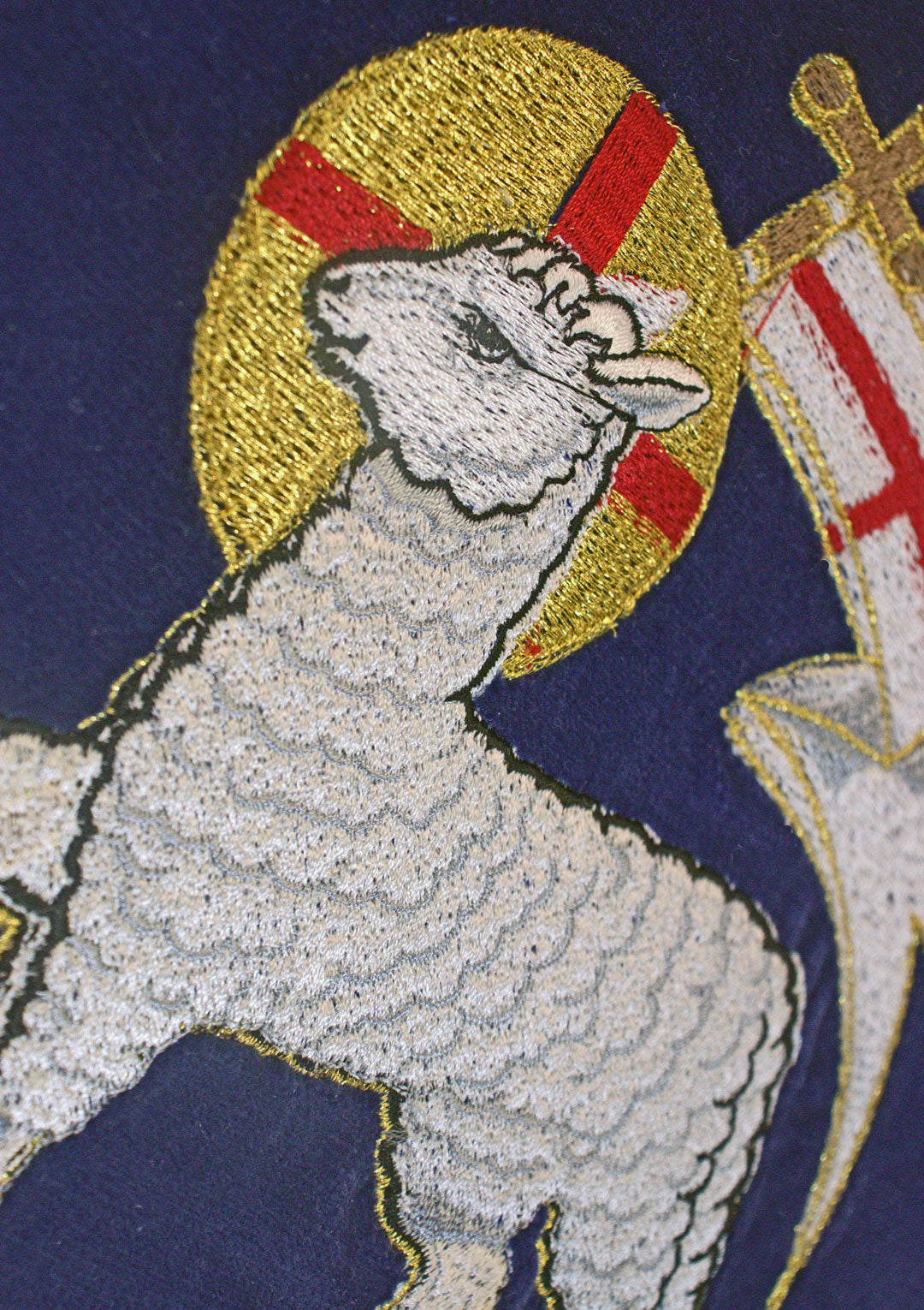 Angus Dei (lamb of god) machine embroidery
