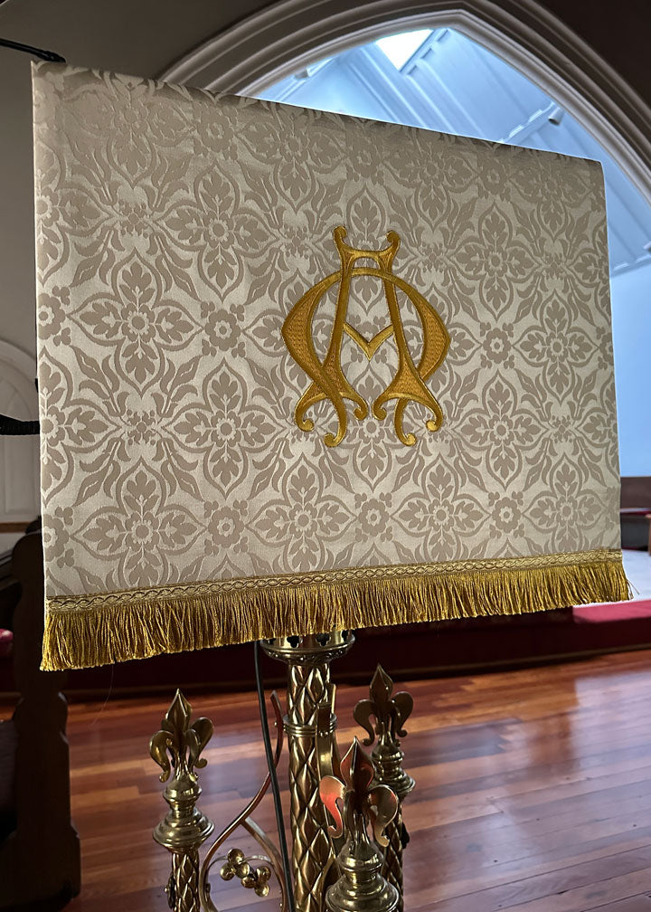 Alpha Omega embroidered lectern fall
